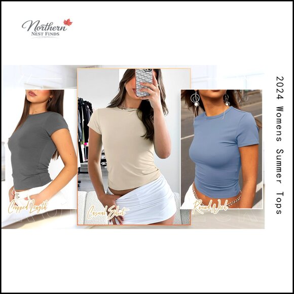 Crop Top Long Sleeve Tee Stretch Fitted Y2K Basic - Picture 7 of 7